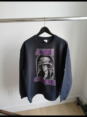 Vintage Alice Cooper Sweatshirt Y2K Band Merch Black XL Port & Company